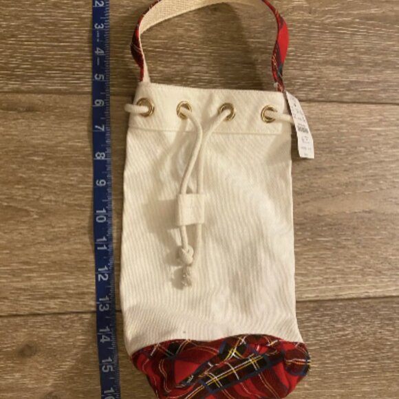 NWT J.Crew Factory Canvas Wine Tote - Picture 4 of 5